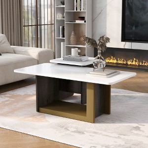 PAGED Modern Luxury Coffee Table Set of 2, Small Square Coffee End Table with Spacious Top for Living Room, Study - 1 of 4