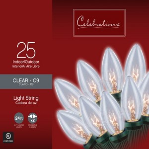 Celebrations Incandescent C9 Clear 25 ct String Christmas Lights 24 ft. - 1 of 1