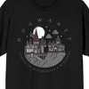 Harry Potter Hogwarts Nighttime Illustration Adult Black Crew Neck Short Sleeve T-shirt - 2 of 4