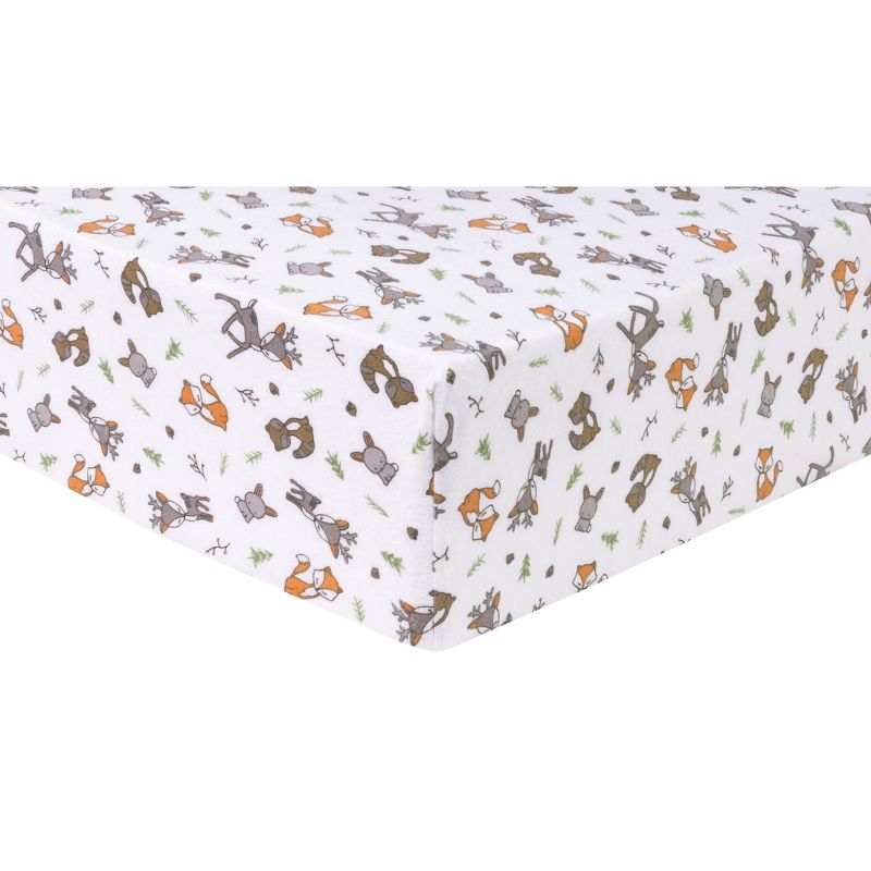 Trend Lab Deluxe Flannel Fitted Crib Sheet - Forest Nap, 1 of 5