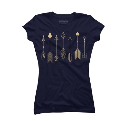 Junior's Design By Humans Be Brave Little Arrow (gold) By staceyroman T-Shirt