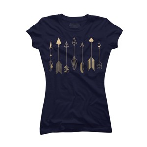 Junior's Design By Humans Be Brave Little Arrow (gold) By staceyroman T-Shirt - 1 of 3