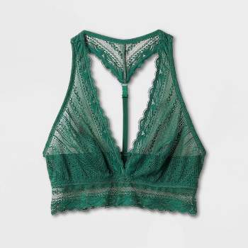 Final sale Cropped Lace Halter Bralette in Hunter Green– Bewitched Wicker