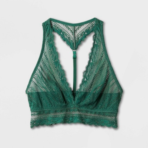 Women's So Soft Unlined Racerback Bralette - Auden™ Green L : Target