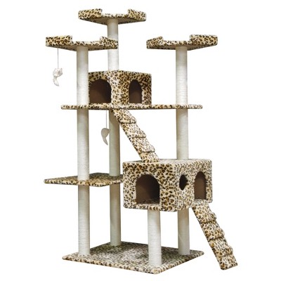 Go Pet Club 72 Classic Cat Tree Furniture With Sisal Scratching Posts F2040 Leopard Print Target