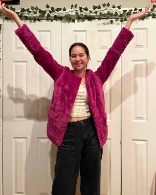 Target pink best sale faux fur jacket