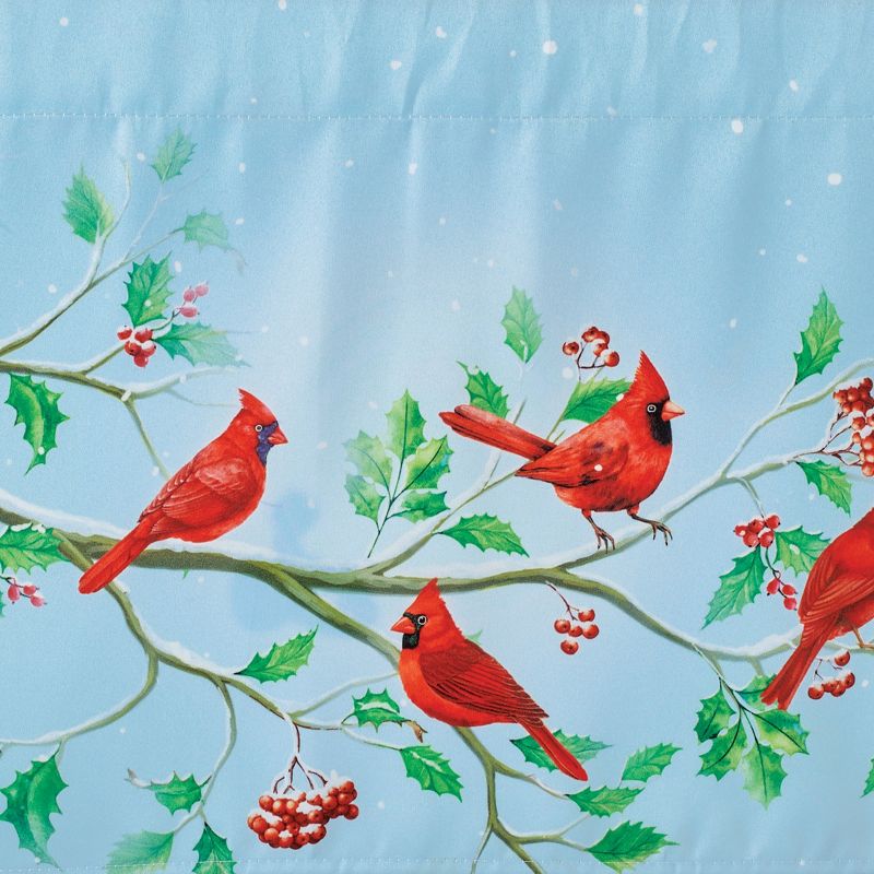 Collections Etc Cardinals On Branch Winter Holly Curtain Valance, 3 of 4