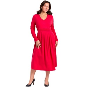 Avenue Women's Plus Size Fit And Flare Midi Dress - 1 of 4