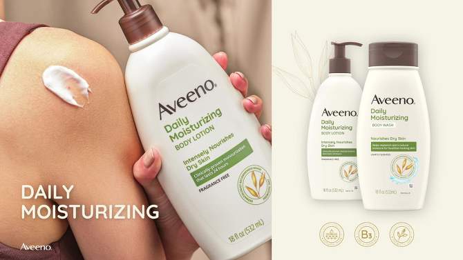 Aveeno Daily Moisturizing Body Wash with Soothing Oat - 18 fl oz, 2 of 9, play video