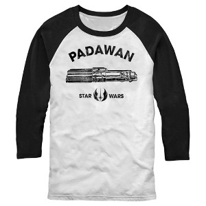 Men's Star Wars Distressed Padawan Lightsaber Baseball Tee - 1 of 4