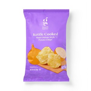 Maui Onion Kettle Cooked Potato Chips - 8oz - Good & Gather™ - 1 of 3