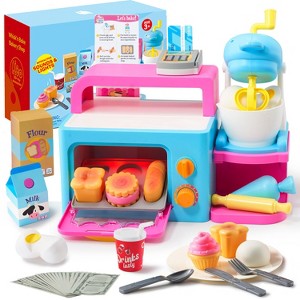 Joyfy Kitchen Pretend Play Set Bakery Shop with Realistic Light & Sound Oven/Mixer/Bread/20PCS Play Food Toy Birthday Gift for Kids Toddler Girls Boy - 1 of 4