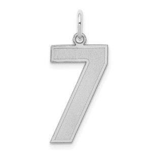 Black Bow Jewelry Sterling Silver, Jersey Collection, Large Number 7 Pendant - 1 of 4