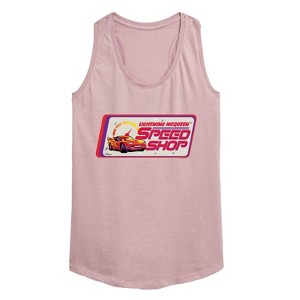 Women's - Disney - Lightning McQueen Speed Shop Graphic Racerback Tank - 1 of 4
