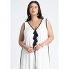 ELOQUII Women's Plus Size V Neck Gauze Maxi Dress - 4 of 4