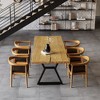 Munora 70.9" Industrial Modern Wood Dining Table - Natural Wood Top with Black Metal Sled Base, Seats 6-8 - 4 of 4