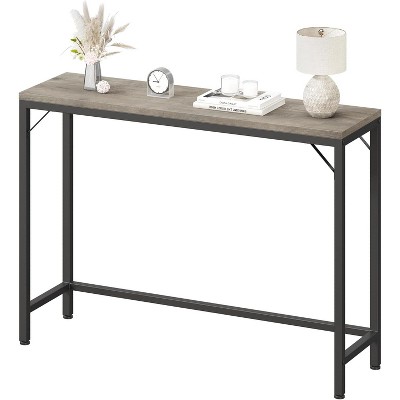Behind Couch Table, Grey Console Table, 39.4" Sofa Table for Living Room, Industrial Hallway Table for Entryway -Grey