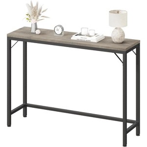 Behind Couch Table, Grey Console Table, 39.4" Sofa Table for Living Room, Industrial Hallway Table for Entryway -Grey - 1 of 4