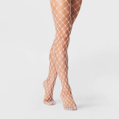 Women's White Fishnet Stockings