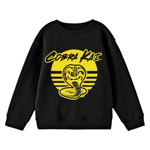 Cobra Kai Yellow Circle Logo Crew Neck Long Sleeve Youth Black Sweatshirt xl Target