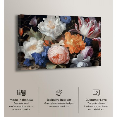 Elegant Realistic Floral Canvas Wall Art in Multicolor, 30" x 20"