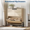 COZONY Shoe Storage Cabinet with 2 Flip Drawers, Modern Narrow Shoe Rack Organizer with Metal Legs, Freestanding Cabinet for Entryway, Living Room - 3 of 4
