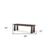 HomeRoots 60" Dark Brown Solid Wood Bench - 3 of 4