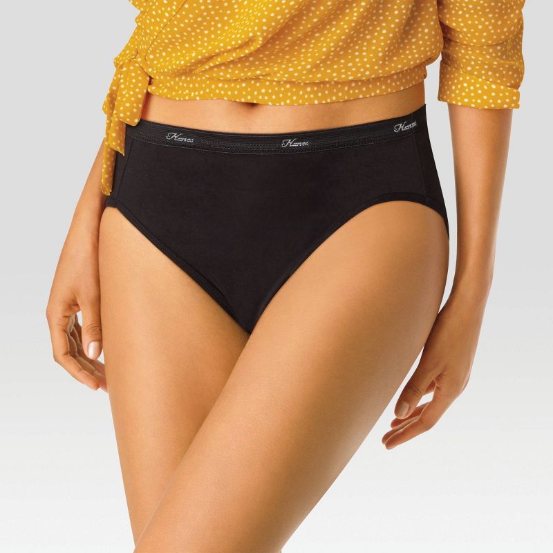 Hanes Women's 6+3pk Free Cotton Hi-Cut Underwear - Colors May Vary, 4 of 7