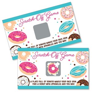 Big Dot of Happiness Donut Worry, Let's Party - Doughnut Party Game Scratch Off Cards - 22 Count - 1 of 4