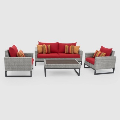 Milo Gray 4pc Seating Set Red - RST Brands