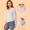 Allegra K Women's Ruffle Collar Long Sleeve Floral Printed Peasant Tops - 2 of 4