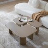 PAGED L-Shape Coffee Table Modern Minimalist Living Room Table with Curved-Panel Supporting Legs, Center Table for Living Room, Study - 2 of 4
