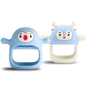 Smily Mia 2 in 1 Reindeer & Penguin Baby Teething Toy Set for Infants 3 Months Plus, Soothing Wearable Baby Chew Toy Sucking Needs - 1 of 4