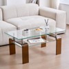 TiramisuBest Modern Tempered Black Glass Coffee Table, 2-Tier Tea Table for Home & Office - 3 of 4