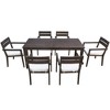 7-Piece Outdoor Acacia Wood Dining Set with Table and 6 Upholstered Chair - 2 of 4