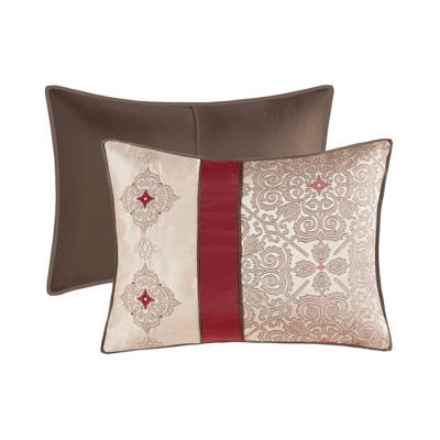 California King Red Jacquard 7-Piece Comforter Set