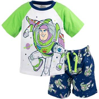Disney Pixar Toy Story Buzz Lightyear French Terry T-Shirt and Shorts Outfit Set Little Kid to Big Kid