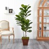 Nearly Natural 5.5-ft Fiddle Leaf Artificial Tree in Brown Planter UV Resistant (Indoor/Outdoor) - 3 of 4