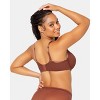 Curvy Couture Women's Sheer Mesh Plunge T-shirt Bra Chocolate 46d