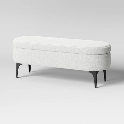 Storage Bench with Metal Legs Cream Boucle - Threshold™, 1 of 11