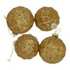 Northlight Geometric Glittered Mercury Glass Ball Christmas Ornaments - 3" (80mm) - Gold  - 4ct - 3 of 4
