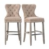 WestinTrends 29" Tufted Upholstered Velvet Bar Stool with Metal Footrest (Set of 2) - 4 of 4