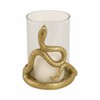 Decorative Metal Glass Aluminum Pillar Holder with Serpent Design in Boho Style - 2 of 4