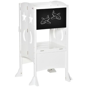 Aghana Digitals Kids Foldable 2-Step Kitchen Stool with Safety Walls, Detachable Chalkboard & - 1 of 4