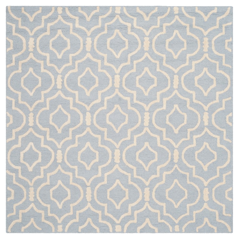 Tahla Area Rug - Light Blue / Ivory ( 8' X 8' ) - Safavieh