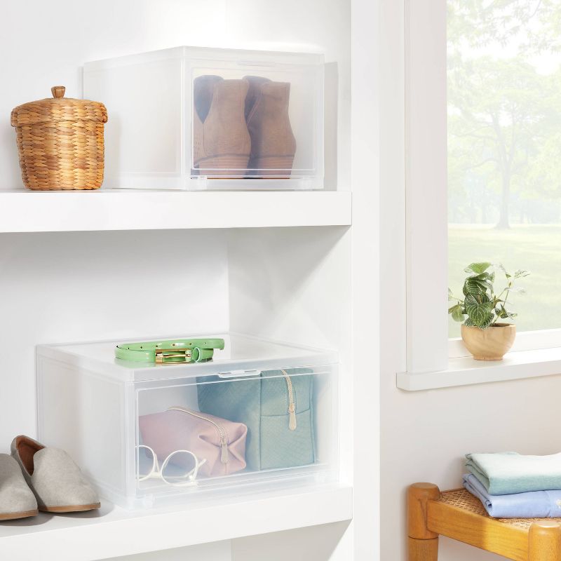 Small Stackable Bins Front Opening Clear Plastic - Brightroom™, 2 of 7