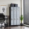 Mlezan 72" Metal Locker:3 Doors, BLack&Grey Steel Storage for Office, School,Gym,or Home. Durable and Versatile Employee or Personal Storage Solution. - 4 of 4