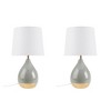 510 Design (Set of 2) 12"x21.5" Liora 2-Tone Ceramic (Includes LED Light Bulb) Table Warm Soft Lamps - 3 of 4