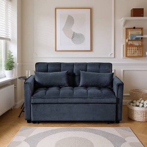 Sapphtopaz 52.75" Pull-out Couch Sofa - Convertible Sleeper Sofa Bed with Comfortable Upholstery, Space-Saving Furniture for Living Room, Bedroom - 1 of 3