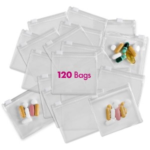 Zippered Pill Pouch Bags – Clear Mini Slide-Lock Bags, BPA-Free, Self-Sealing & Reusable for Pills, Vitamins, Supplements, Jewelry & Crafts - 1 of 4